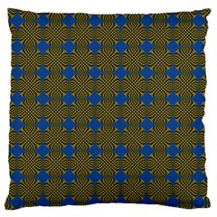 Mod Yellow Blue Circles Pattern Standard Flano Cushion Case (two Sides) by BrightVibesDesign