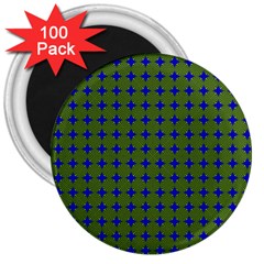 Mod Circles Green Blue 3  Magnets (100 Pack) by BrightVibesDesign