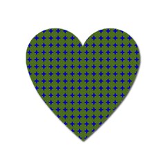 Mod Circles Green Blue Heart Magnet by BrightVibesDesign