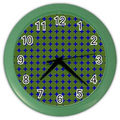 Mod Circles Green Blue Color Wall Clock by BrightVibesDesign