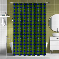 Mod Circles Green Blue Shower Curtain 48  X 72  (small)  by BrightVibesDesign