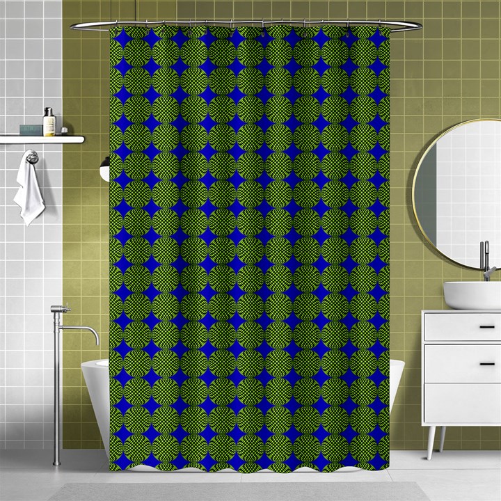 Mod Circles Green Blue Shower Curtain 48  x 72  (Small) 