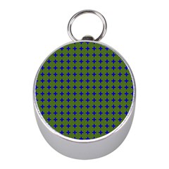 Mod Circles Green Blue Mini Silver Compasses by BrightVibesDesign