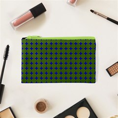 Mod Circles Green Blue Cosmetic Bag (xs) by BrightVibesDesign