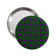 Mod Green Purple Circles Pattern 2.25  Handbag Mirrors