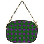 Mod Green Purple Circles Pattern Chain Purse (Two Sides) Front