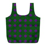 Mod Green Purple Circles Pattern Full Print Recycle Bag (L) Front