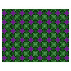 Mod Green Purple Circles Pattern Double Sided Flano Blanket (Medium) 