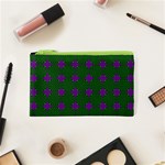 Mod Green Purple Circles Pattern Cosmetic Bag (XS) Front