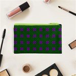 Mod Green Purple Circles Pattern Cosmetic Bag (XS) Back