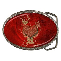 Wonderful Decorative Heart In Gold And Red Belt Buckles by FantasyWorld7