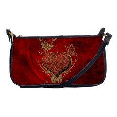 Wonderful Decorative Heart In Gold And Red Shoulder Clutch Bag by FantasyWorld7