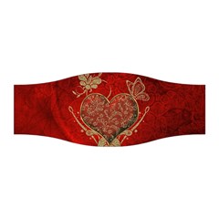 Wonderful Decorative Heart In Gold And Red Stretchable Headband by FantasyWorld7