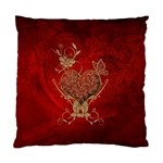 Wonderful Decorative Heart In Gold And Red Standard Cushion Case (Two Sides) Back