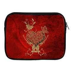 Wonderful Decorative Heart In Gold And Red Apple Ipad 2/3/4 Zipper Cases by FantasyWorld7