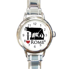 I Love Rome Graphic Icon Round Italian Charm Watch by dflcprints