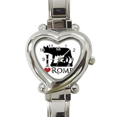 I Love Rome Graphic Icon Heart Italian Charm Watch by dflcprints