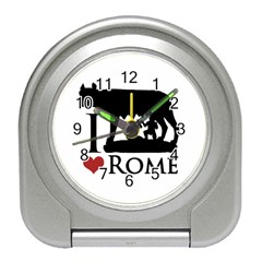 I Love Rome Graphic Icon Travel Alarm Clock by dflcprints