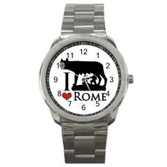 I Love Rome Graphic Icon Sport Metal Watch by dflcprints