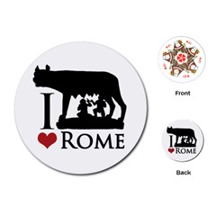 I Love Rome Graphic Icon Playing Cards (round)