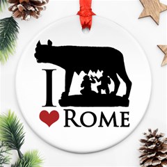 I Love Rome Graphic Icon Round Ornament (two Sides)