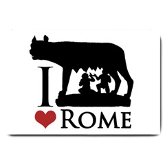 I Love Rome Graphic Icon Large Doormat  by dflcprints