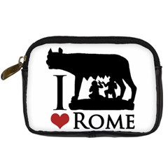 I Love Rome Graphic Icon Digital Camera Leather Case by dflcprints