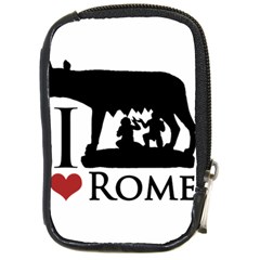 I Love Rome Graphic Icon Compact Camera Leather Case by dflcprints