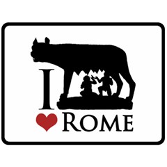 I Love Rome Graphic Icon Fleece Blanket (large)  by dflcprints