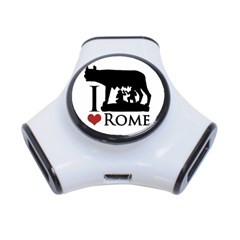 I Love Rome Graphic Icon 3-port Usb Hub by dflcprints