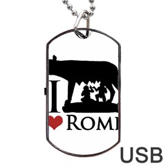 I Love Rome Graphic Icon Dog Tag Usb Flash (one Side) by dflcprints