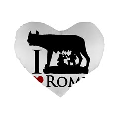 I Love Rome Graphic Icon Standard 16  Premium Heart Shape Cushions by dflcprints