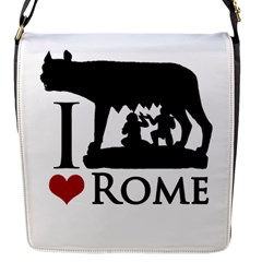 I Love Rome Graphic Icon Flap Closure Messenger Bag (s) by dflcprints