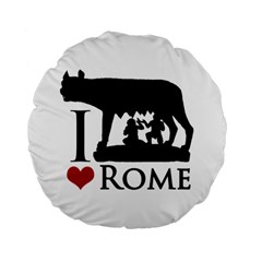 I Love Rome Graphic Icon Standard 15  Premium Flano Round Cushions by dflcprints