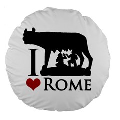 I Love Rome Graphic Icon Large 18  Premium Flano Round Cushions by dflcprints