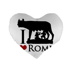 I Love Rome Graphic Icon Standard 16  Premium Flano Heart Shape Cushions by dflcprints