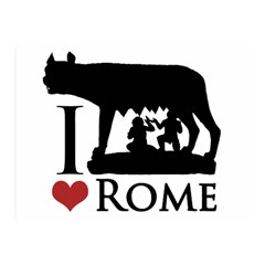 I Love Rome Graphic Icon Double Sided Flano Blanket (mini)  by dflcprints