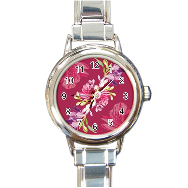 Motif Design Textile Design Round Italian Charm Watch