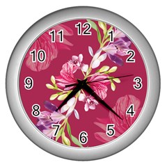 Motif Design Textile Design Wall Clock (silver) by Simbadda