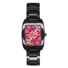 Motif Design Textile Design Stainless Steel Barrel Watch by Simbadda