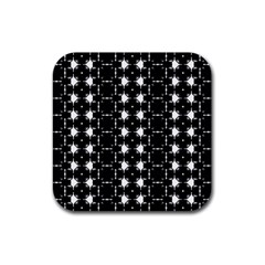 Black And White Pattern Rubber Coaster (square)  by Simbadda