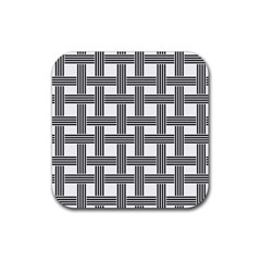 Seamless Stripe Pattern Lines Rubber Coaster (square)  by Simbadda