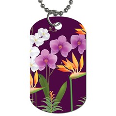 White Blossom Flower Dog Tag (one Side) by Simbadda