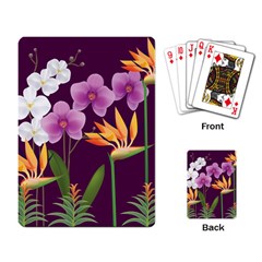 White Blossom Flower Playing Cards Single Design by Simbadda