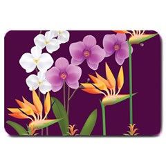 White Blossom Flower Large Doormat  by Simbadda