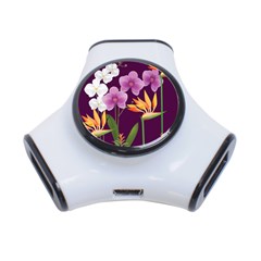 White Blossom Flower 3-port Usb Hub by Simbadda