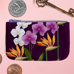 White Blossom Flower Large Coin Purse by Simbadda