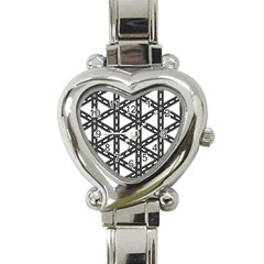 White Background White Texture Heart Italian Charm Watch by Simbadda