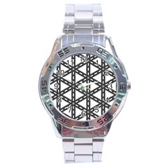 White Background White Texture Stainless Steel Analogue Watch by Simbadda