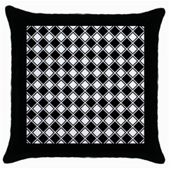 Square Diagonal Pattern Seamless Throw Pillow Case (Black)